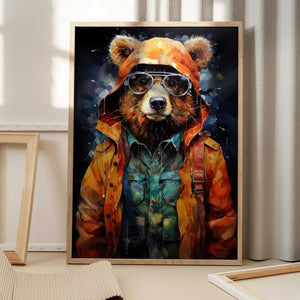 Tablou înramat „Bear Watercolor Animal Art (3)” de Justyna Jaszke