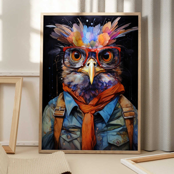 Tablou înramat „Bird Watercolor Animal Art (1)” de Justyna Jaszke