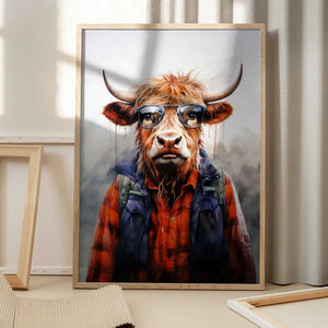 Tablou înramat „Buffalo Watercolor Animal Art (4)” de Justyna Jaszke