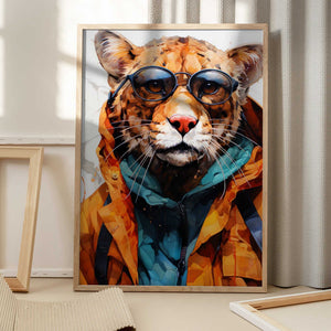 Tablou înramat „Cheetah Watercolor Animal Art” de Justyna Jaszke