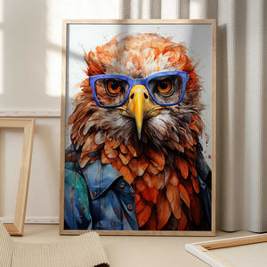 Tablou înramat „Eagle Watercolor Animal Art (1)” de Justyna Jaszke