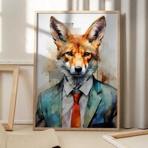 Tablou înramat „Fox Watercolor Animal Art (2)” de Justyna Jaszke
