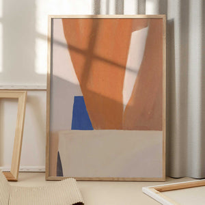 Tablou înramat „Warm Earth Tones And Bold Geometric Shapes” de Little Dean