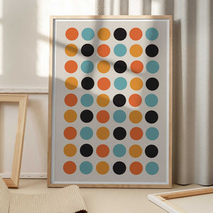Tablou înramat „Retro Dot Delight” de THE MIUUS STUDIO