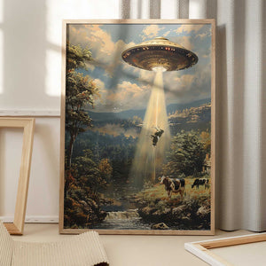 Tablou înramat „Alien Cowspiracy” de Dikhotomy