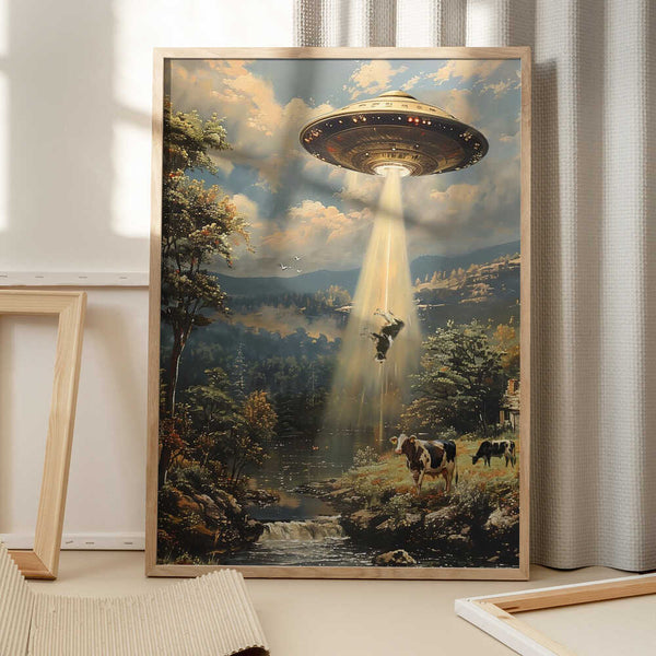 Tablou înramat „Alien Cowspiracy” de Dikhotomy