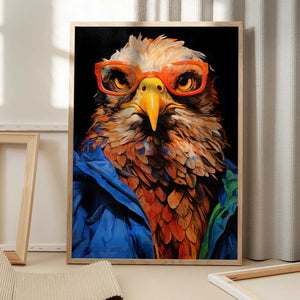 Tablou înramat „Eagle Hipster Watercolor Animal Art” de Justyna Jaszke