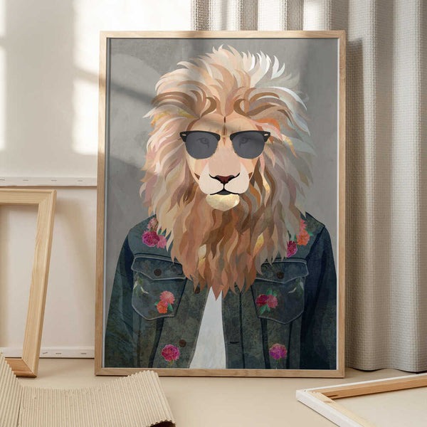 Tablou înramat „Golden fashion lion 4” de Sarah Manovski