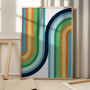 Tablou înramat „Colorful curved lines 2” de Vitor Costa