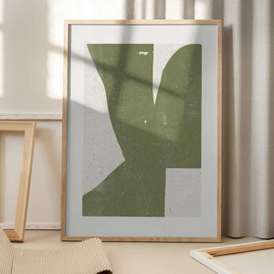 Tablou înramat „Green Abstract Form” de THE MIUUS STUDIO