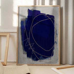 Tablou înramat „Blue Strokes 5” de Mareike Böhmer