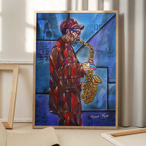 Tablou înramat „Sax man” de Ricardo Maya