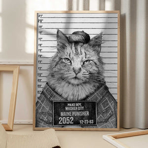 Tablou înramat „Cat In A Police Lineup” de Mike Koubou