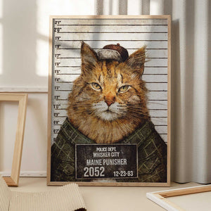 Tablou înramat „Cat In A Police Lineup” de Mike Koubou