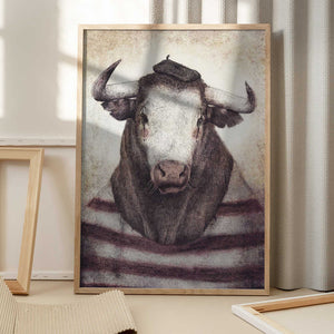 Tablou înramat „Bovine Chic Style” de Mike Koubou