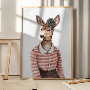 Tablou înramat „A Deer With A Human Body Shape” de Mike Koubou