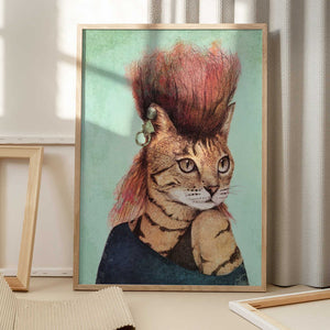 Tablou înramat „Stylish Tabby Cat” de Mike Koubou