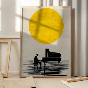 Tablou înramat „Piano under the Sun” de Layla Oz