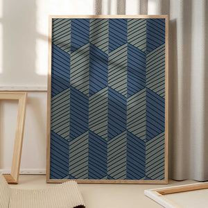 Tablou înramat „Geometric Pattern with Repeating Rhombus Shapes” de Annick