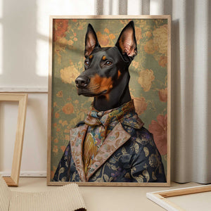 Tablou înramat „The Distinguished Doberman” de SHANDU
