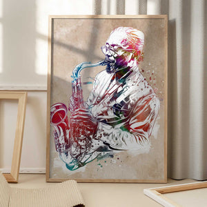 Tablou înramat „Saxophone music art” de Justyna Jaszke