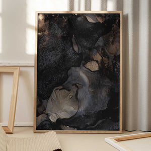 Tablou înramat „Swirling Dark and Earthy Tones” de uplusmestudio
