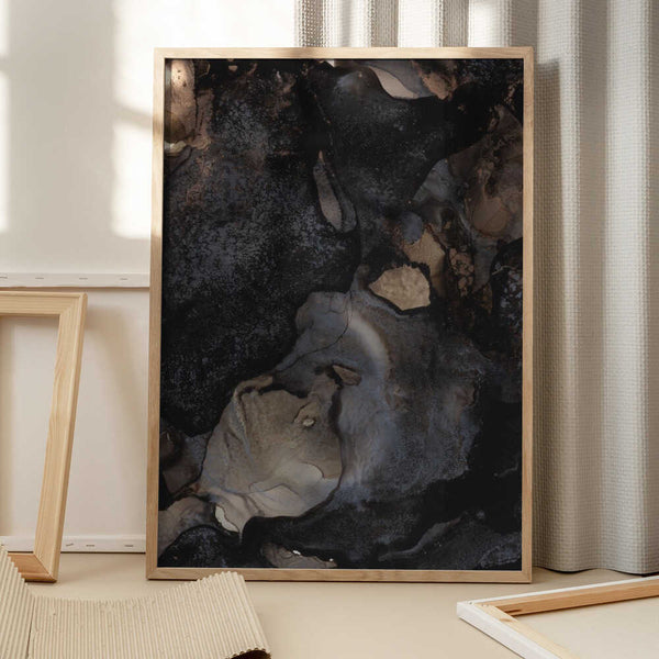 Tablou înramat „Swirling Dark and Earthy Tones” de uplusmestudio