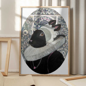 Tablou înramat „Regal Rabbit Portrait” de Karenina Fabrizzi