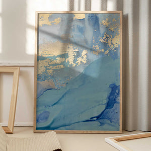 Tablou înramat „Golden Wavescape” de Julia Contacessi