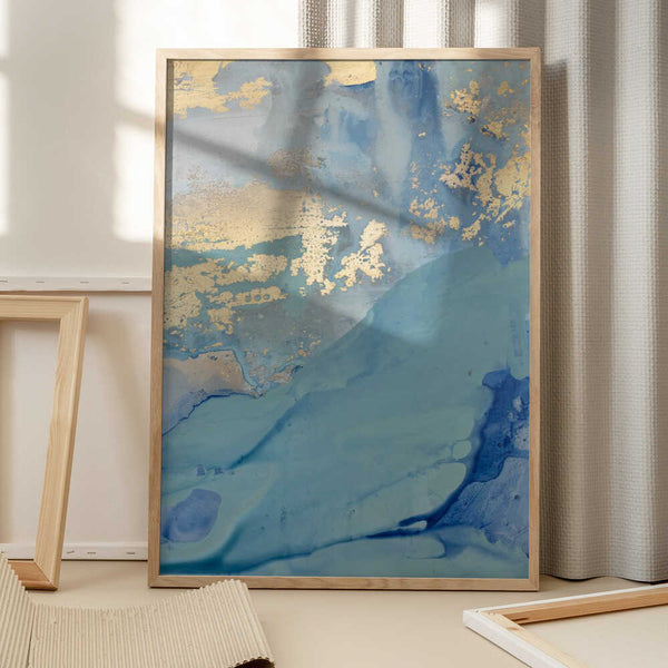 Tablou înramat „Golden Wavescape” de Julia Contacessi