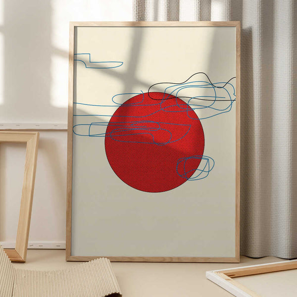 Tablou înramat „Bold Red Circles” de Nicholas