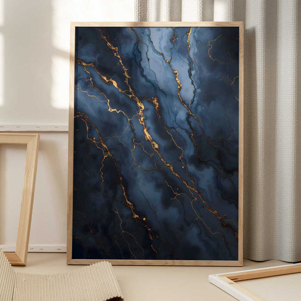 Tablou înramat „Blackout With Gold Vibes” de Kintsugi99