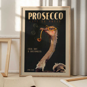 Tablou înramat „Elegant Ostrich Café” de The Whiskey Ginger