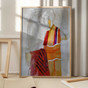 Tablou înramat „Woman in Red” de Doris Schmitz