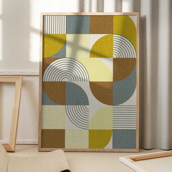 Tablou înramat „Palm Springs Desert Shapes Mustard” de Alexandra Weise