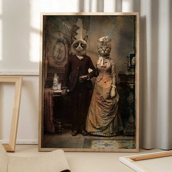 Tablou înramat „Cat Couple” de DDiArte