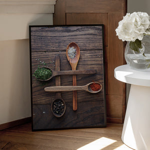 Tablou înramat „Wooden Spoons With Colorful Spices” de Karina Aleksandrova