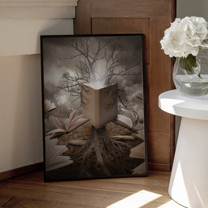 Tablou înramat „Old Tree Reading Story Book” de Angela Waye