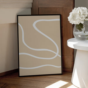 Tablou înramat „Beige Lines 01” de Pictufy Studio