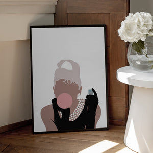 Tablou înramat „Bubblegum Girl” de Pictufy Studio II