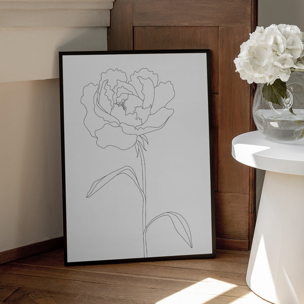 Tablou înramat „Peony Lines” de Pictufy Studio II