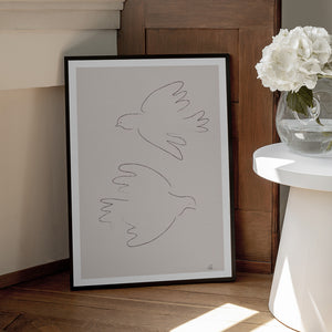 Tablou înramat „Two Doves” de Pictufy Studio II