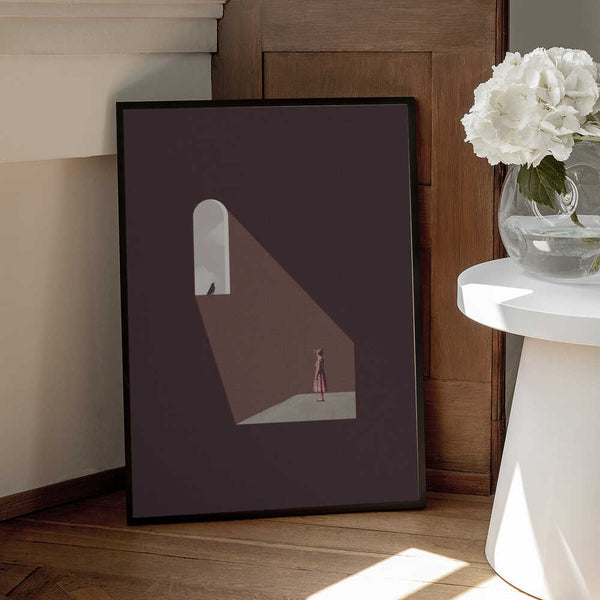 Tablou înramat „Enlighten me” de Maarten Léon