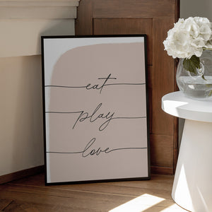 Tablou înramat „Eat Play Love” de uplusmestudio