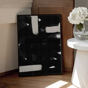 Tablou înramat „Monochrome Brushstrokes” de uplusmestudio