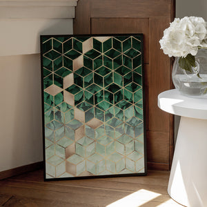 Tablou înramat „Leaves And Cubes” de Elisabeth Fredriksson