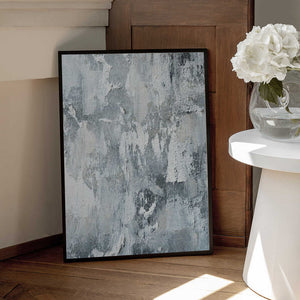 Tablou înramat „Textured Layers Of White And Gray” de uplusmestudio
