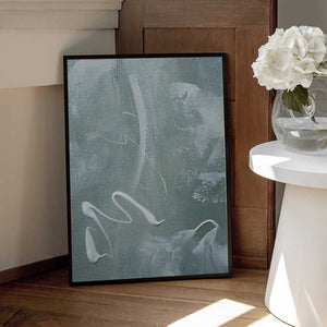 Tablou înramat „Green and White Acrylic” de uplusmestudio