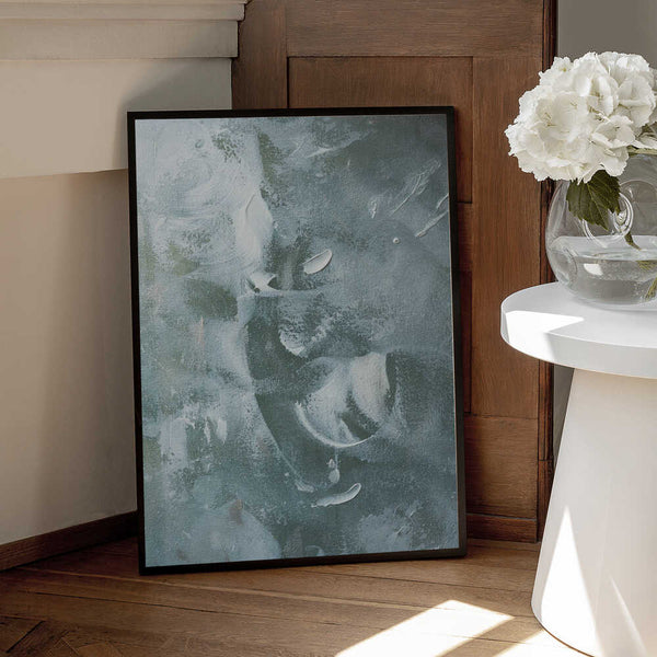 Tablou înramat „Green and White Acrylic” de uplusmestudio