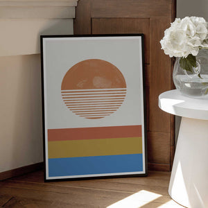 Tablou înramat „Striped Horizon Sun” de THE MIUUS STUDIO